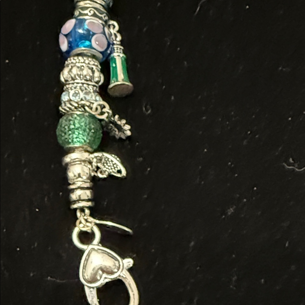 Elegant Silver and Blue Charm Bracelet - Picture 3 of 3